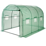 Serre de jardin tunnel surface 6m² cadre en acier 6 fenêtres 1 porte 3Lx2lx2H m