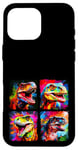 Coque pour iPhone 16 Pro Max Dinosaure T Rex Pop Art Dessin Coloré Peinture