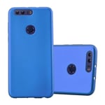 Cadorabo Housse Compatible Avec Honor 8 / 8 Premium En Bleu Métallique - Étui De Protection En Silicone Tpu Flexible