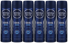 6 X NIVEA MEN Cool Kick Anti-Perspirant Deodorant Spray - 150ml