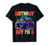 Kids 6th It's My Birthday Boy Monster Truck 6 Years Old T-Shirt