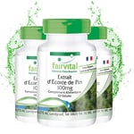 Fairvital | Extrait d'écorce de pin 100mg VEGAN - Fortement dosé - 180 gélules (60 x 3) - 95% proanthocyanidines