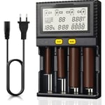 18650 Chargeur de Batterie Universel Intelligent avec Écran lcd pour Batteries ni-mh, ni-cd, aa, aaa, 14500, 18350, 21700, 26650, Li-ION LiFePO4,