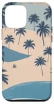 iPhone 12 mini Blue Landscape: Tropical Beach Scene, Waves, Sand, Clouds Case