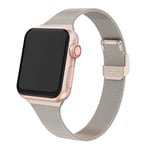 Milanese Rem För Apple Watch 8 7 6 5 4 Se 49mm 45mm 41mm 44mm 40mm Metall Rostfritt stål Rem Tillbehör För Iwatch 3 2 42mm For 38mm 40mm 41mm Champagne Gold