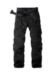 Aeslech Womens Cargo Work Combat Trousers Cotton Casual Tactical Pants Ladies Travel Black US 16 - UK 18