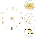 vidaXL Giant 3D Wall Clock with DIY Customizable Size - High Gloss Gold - EVA Material - 100 cm Diameter