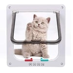 Sailnovo Cat Flap Dog Flap 4 Way Magnetic Clasp for Cats, Large Dogs 23.5 x 25 x 5.4cm Dog Door Cat Door Pet Flap, Install Easily with Telescopic Frame.