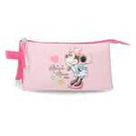 Disney Joumma Minnie Imagine Trousse Triple Rose 22 x 12 x 5 cm Polyester L, Rose, Trousse Minnie