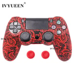 Red Leaf-19 Colors Silikoni Camo Suojakotelo Sony Dualshock 4 PS4 DS4 Pro Slim Controller peukalokahvat Joystick Caps