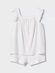 Mango Kids' Dot Print Pyjama Set, Natural White