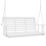 VEVOR Balançoire de Porche en Bois, 1370x710x600 mm, Banc de terrasse pour Cour et Jardin, Forte capacité de Charge 400 kg, Banc de balançoire Robuste avec chaînes de Suspension pour extérieur, Blanc