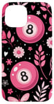 iPhone 15 Retro Pink Lucky Disco 8 Ball For Women Case