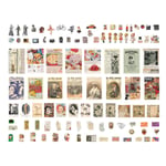 200 st Vintage Scrapbooking DIY Stickers Pack, Retro Dekor