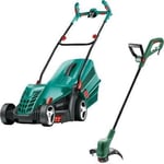 BOSCH Tondeuse à gazon électrique ARM 34-largeur de coupe 34 cm-1300W + Coupe-bordures-EasyGrassCut 23-280W-Diamètre de coupe 23 cm