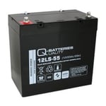 Q-Batteries 12LS-55 / 12V - 55Ah 10-års AGM batteri