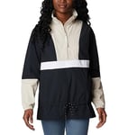 Columbia Women's Boundle Short Sleeve Trek Anorak Lightweight Windbreaker, Black, Dark Stone, White, XS