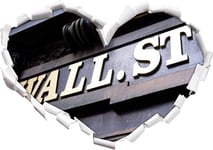 KAIASH 3d Wall Sticker Wall Street in New York heart shape in 3D look wall or door sticker wall sticker wall sticker wall decoration 92x64cm