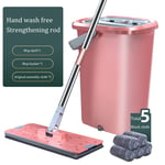 Flat Mop Bucket Set Dry Mopping System Bucket Cleaning System With Washable Flat Microfiber Mop Pads For household cleaning