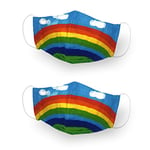 Kanguru Green Mask Rainbow Baby/Masque Barriere Arc-en-Ciel Tissus Mixte Enfant, 2 Unité (Lot de 1)