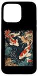 Coque pour iPhone 15 Pro Max Beauté Koi Fish Pond Japan Zen Garden Vintage Art Lovers