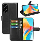 Oppo A78 4G      Pu Wallet Case    [Black]