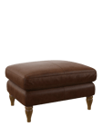 John Lewis Camber Leather Footstool, Light Leg