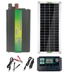 Solpanel 1000w220v växelriktare set-12v till 220v utomhus grill kraft laddningsset