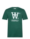 Ace Big Logo & Badge T-Shirt Tops T-shirts Short-sleeved Green Double A By Wood Wood