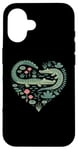 iPhone 16 Cute Alligator Heart Crocodile Gator for Kids Case