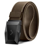 BULLIANT Ceinture Tactique, Ceinture Homme Militaire Travail Pompier Ceinturon 3,8cm,Boucle à Dégagement Rapide(Marron Clair-125cm/38-42" taille réglable)