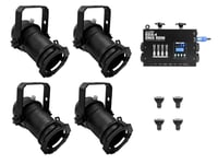 Set 4x PAR-16 Spot bk dim2warm + EDX-4 DMX RDM LED Dimmer pack