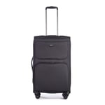 Stratic Bendigo Light+ Valise Souple Valise à roulettes avec Serrure à Valise TSA 4 roulettes Extensible, Noir, 72 cm, Medium (