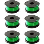 Jalleria - Lot de 6 bobines de fil vert pour débroussailleuse Black & Decker GL7033 GL8033 GL9035 A6482