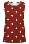 Caia top - Barn red polka dot