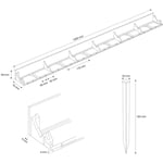 HOLZBRINK Bordures de Pelouse Bande Droite en PVC avec 75 Ancrages de Fixation, Hauteur 58 mm, Longueur 25 m, HRK01B-58