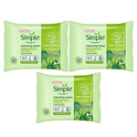 Simple Biodegradable Cleansing Face Wipes 25 Wipes x 3