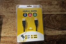 CABLE HDMI  4K / 3D  2 METRES ----- pour PS4 / XBOX ONE / SWITCH / PS3 / ....