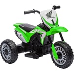 Homcom - Moto Cross électrique enfant 3 roues licence officielle Honda crf 450 r v. max. 3 Km/h fonctions sonores vert