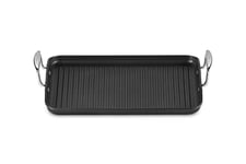 Le Creuset Toughened Non-Stick Ribbed Rectangular Grill, 35 cm, 52107350010101, Black