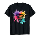 Colorful Basketball Tie Dye Color Splash Hoop Net Basketball T-Shirt