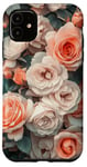 Coque pour iPhone 11 Rose en fleurs complexes - Motif floral pastel