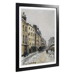 Big Box Art Framed Print of Johan Jongkind Snow Street Design | Wall Art Picture | Home Decor for Kitchen, Living, Dining Room, Bedroom, Hallway, Office, Black, A2 / 24.5x18 Inch / 62x45cm