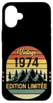 Coque pour iPhone 16 Plus Vintage 1974 Anniversaire 51 ans Homme Femme Année 70