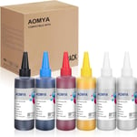 Kit de conversion d'encre DTF de qualité supérieure DTF 600 ml compatible avec Epson ET8550, ET-8500, L1800, L805, XP-15000, R1390, R2000, R2400, P400, P800, toutes les imprimantes DTF, 100 ml x 6