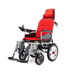 FTFTO Home Accessories Elderly Disabled Folding Smart Disabled Elderly Four-Wheel Care Wheelchair Can Lie Flat Load 100Kg Epbs Brake System Size: 122 * 64 * 128Cm Wheelchair