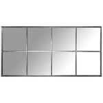 DRW Miroir fenêtre Murale en métal argenté 80 x 2 x 160 cm