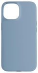 Coque pour iPhone 15 Couleur bleu gris simple