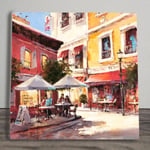 Cafe Break Tile Plaque Sign Wall Art Paris Scene Brent Heighton 20x20cm