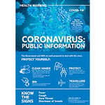 Health & Safety Poster Corona Virus: Public Health Plastic Blue 19.7 x 42 cm